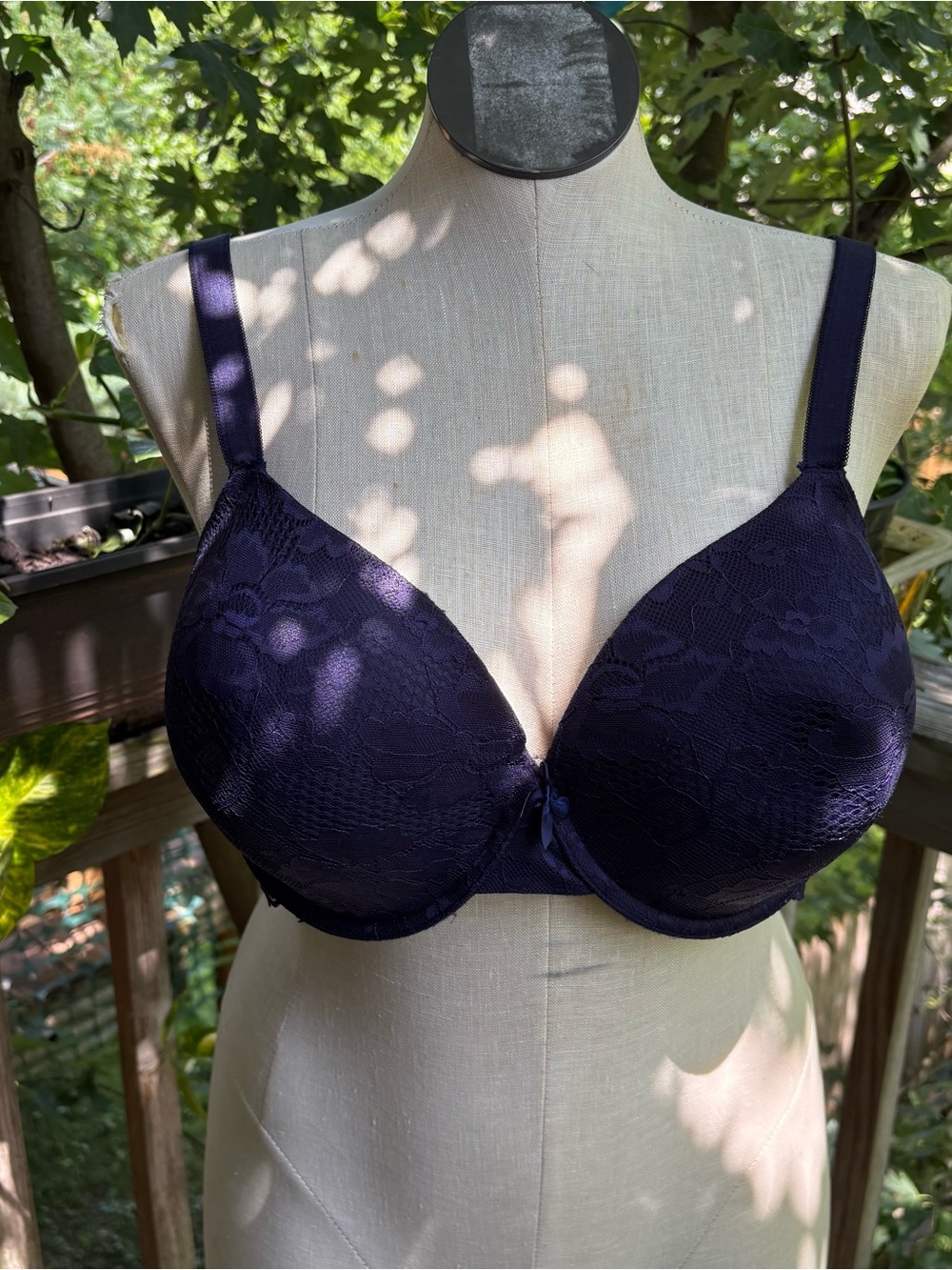 Savage X Fenty Dark Blue Floral Full Coverage Bra Women’s Size 42DDD